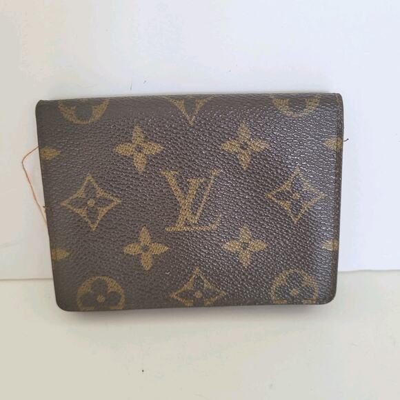 Vintage Louis Vuitton Unisex LV Brown Bi-Fold Leather Wallet Monogram Card Bill - Picture 1 of 10